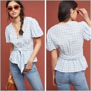 Maeve by Anthropologie Gingham Blouse